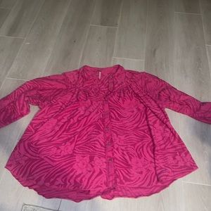 Free People pink flowy top